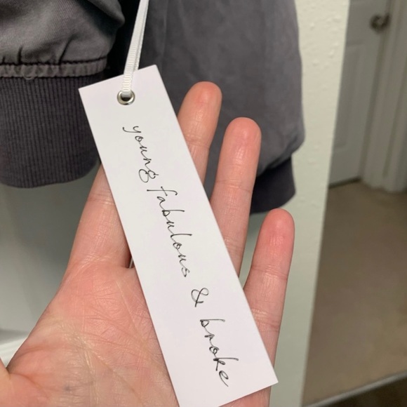 Young Fabulous & Broke Women's Gray Earhart Bomber Sherpa Jacket Size Medium - Picture 8 of 9